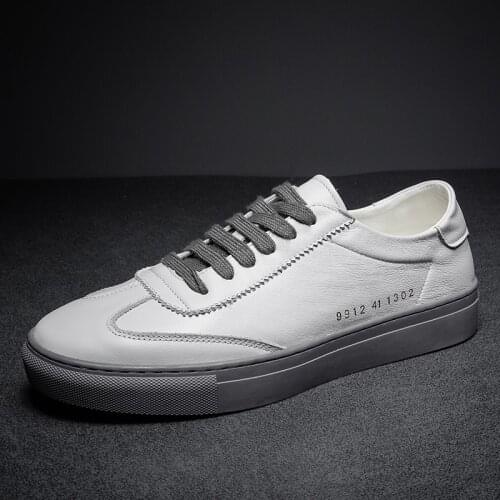 Luxury Genuine Leather Shoes Men Sneakers White Casual Shoe Korean Version Fashion Casual Shoes