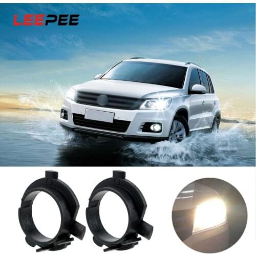 LEEPEE 2 Pieces Car LED Adapter Base For KIA K4 K5 Sorento Hyundai Veloster Santa Fe Sockets Adapter LED Headlight Clip Retainer