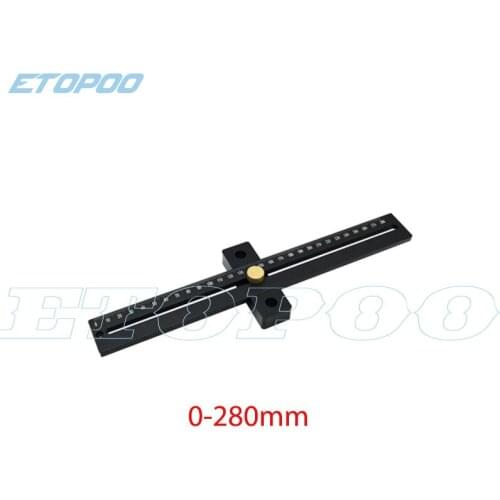 180MM/280MM Woodworking aluminum alloy limit ruler fine-tuning T-shaped ruler multi-function scriber hole ruler marking ruler