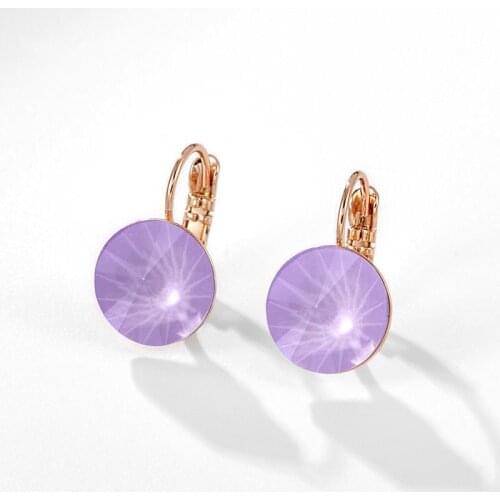 Round Small Bella Stud Earrings with Austria Crystal For Women New Fashion Gold Color Earrings Wedding Jewelry Bijoux Girl Gift