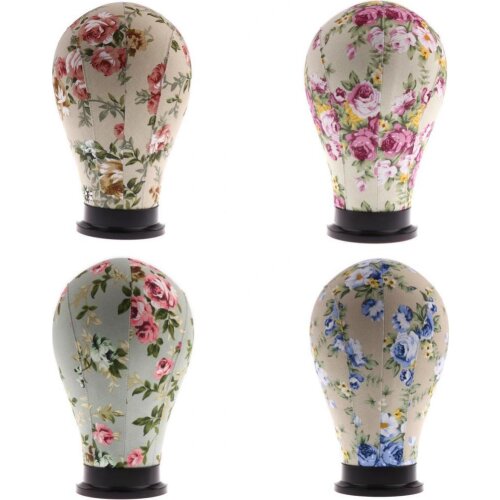 Mannequin Model Cork Head Canvas Block Wig Making Display Holder Salon Manikin Head 24 inch