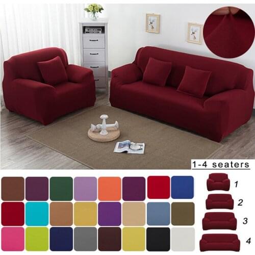 Customizable thick elastic sofa cover, living room all-inclusive solid color fabric, removable and washable 1/2/3/4 cushion