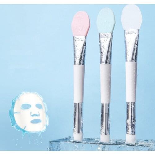 New Silicone Facial Mask Brush Double-Headed Face Cleansing Brush Facial Mask Brush 2 in 1 Silicone Cleansing Tools