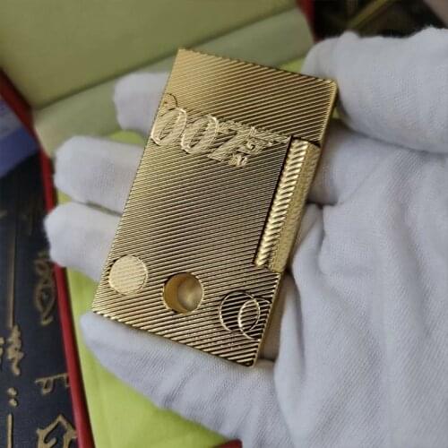 100% new vintage dupont gas lighter gas cigarette lighter polished jet gasoline flint lighter metal gas lighter