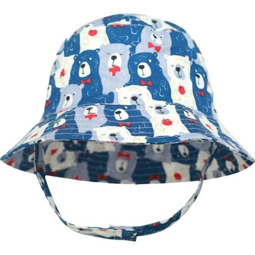 Sun Bucket Hat kids Boy Summer Beach Big Brim With String UV Protection Breathable Animal Holiday Outdoor Swimming Accessory