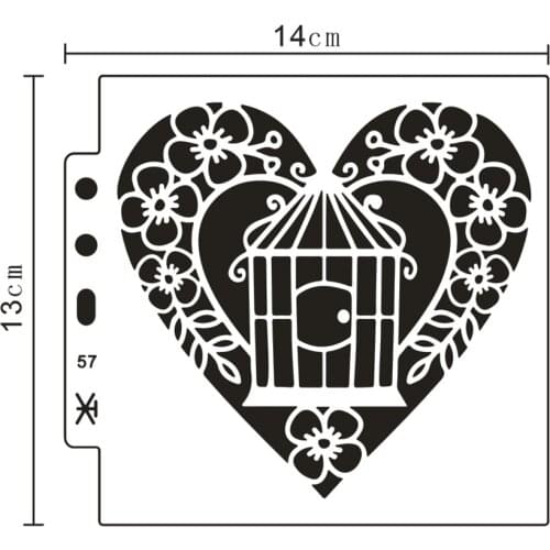 13x14cm Flowers cage Scrapbook Stencils Spray Plastic Mold Shield DIY Cake Hollow Embellishment Printing Lace Ruler Valentine
