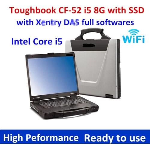 2021 Used For Panasonic Toughbook CF-52 Laptop i5 CPU 8G RAM with xentry DA-S full softwares alldata software Installed well