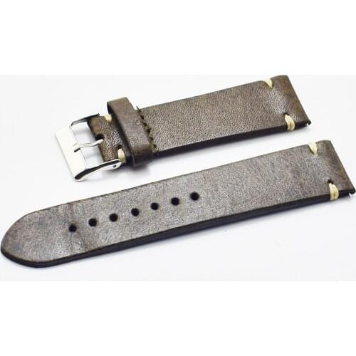 Handmade Leather Watchband Leather Strap 18mm 20mm 22mm 24mm Watch Accessories Stainless Steel Men Woman High Quality 2018 new