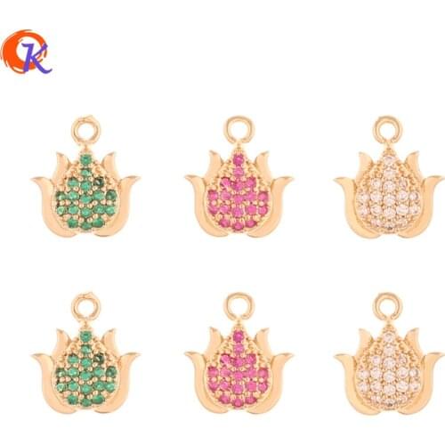 Cordial Design 50Pcs 11*12MM DIY Charms/Jewelry Accessories/Earrings Making/Drop Shape/Hand Made/Earrings Connectors/CZ Pendant