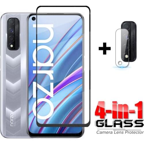 Glass on Realme Narzo 30 Full Cover Tempered Glass For Oppo Realme Narzo 30 HD Phone Screen Protector Realme Narzo 30 Lens Glass