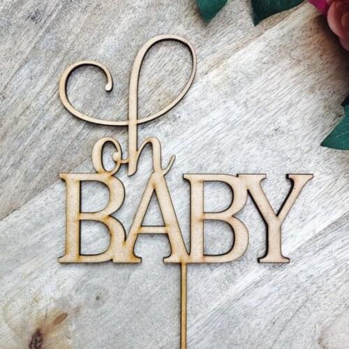 Topper Shower Cake Decoration Baby Shower Topper Oh Baby Cake.CLEARANCE! 1 ONLY Timber Oh Baby Cake Topper Cake Decoration Baby