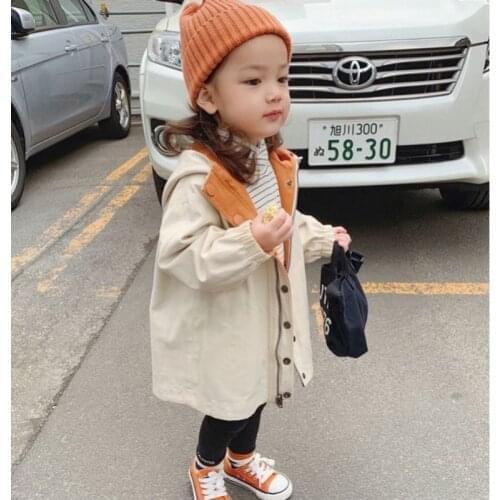 Spring Autumn Korean Fashion Children Windbreaker Jacket Kids Girls Boys Trench Coat Outerwear Coats Princess Jackets For Girls