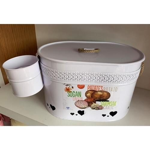 Yildiray Metal 2 Compartments Potato and Soğanlık White