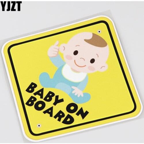 YJZT 14CMX14CM Baby on Board Car Sticker Window Pvc Decal 13A-0026