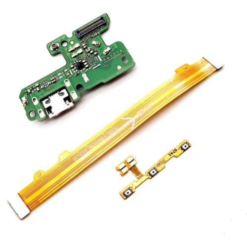 For Huawei Honor 8 lite P8 2017 USB Charger Port Dock Flex Main Motherboard Cable with Power on off Volume switch Flex Ribbon