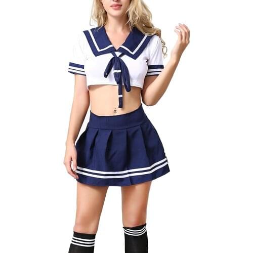 New Womens Japan Schoolgirl Tennis Skirt Outfit Lingerie school girl costume with Socks