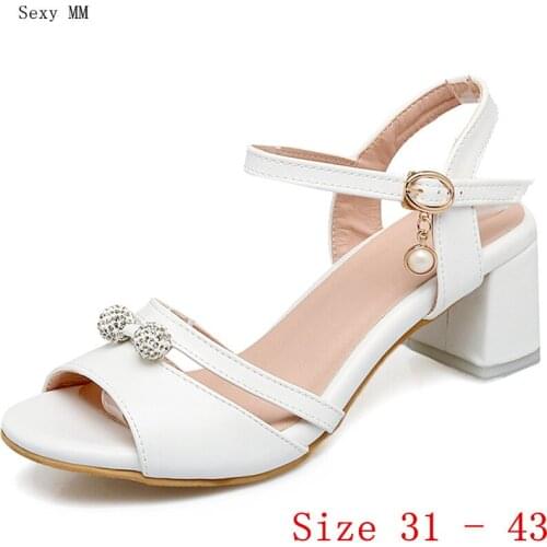Women High Heel Sandals Ankle Strap Shoes Woman High Heels Gladiator Sandals Pumps Small Plus Size 31 32 33 - 40 41 42 43