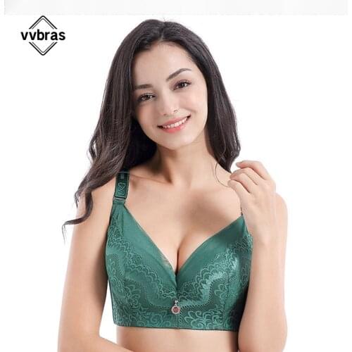 Vvbras New Large Size Lace Underwire Bra Plus Size Women Gorge Push Up Thin Full Cup Bust Underwear CDE Cup Big Size Lingerie