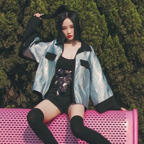 Woman Japanese Kimono Style water Ripple Double sleeves shirt Jacket 2021 Handmad short Coat