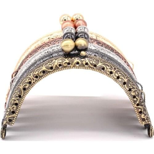 10 pcs 8.5CM Double Bead Metal Frame Coin Purse Kiss Clasp For Wallet Handle Clutch DIY Bag accessory 5 colors