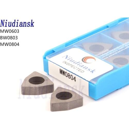 10 pcs MW0603 BW0803 MW0804 W-Type Peach-shape Carbide Inserts Shims Turning Tool Holder Accessories Knife Pad CNC Lathe Tools