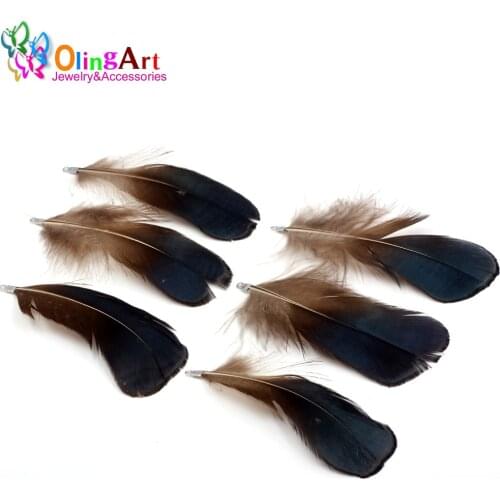 Natural Feathers 12pcs 8cm Glamor Blue Women Necklace Earrings Tassels DIY Jewelry Making Keychain Pendants