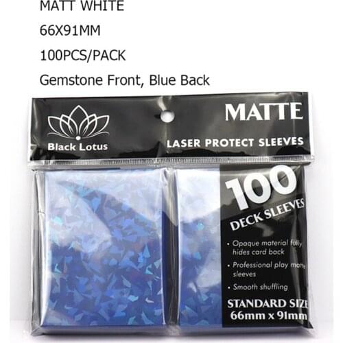 200PCS/LOT Card Protector Blue Matte Broken Gemstone Glass Laser Card Sleeves Film Holographic Standard Card Sleeves For Pkm/MGT