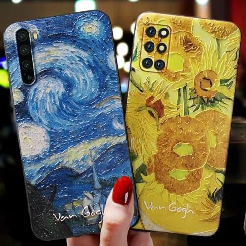 3D Art Phone Case For OnePlus 8 Pro Nord Case Cover For Fundas One Plus 8Pro 8 Pro Nord Case Coque Cute Sunflower Black Cases