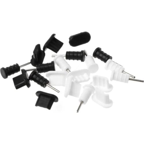 85DD 10 Sets Charging Port Micro USB Plug Protection 3.5mm Earphone Jacksets Dustproof SIM Card Removal Tool for android Smart