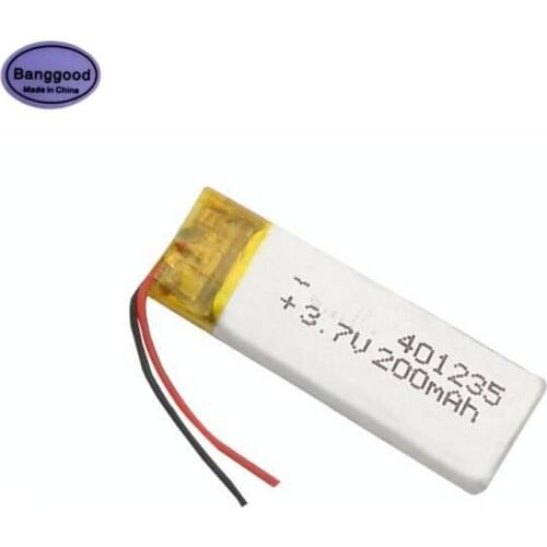 Banggood 3.7V 200mAh 401235 041235 Lipo Polymer Lithium Rechargeable Li-ion Battery Cells for GPS Bluetooth MP4 MP5 Toys