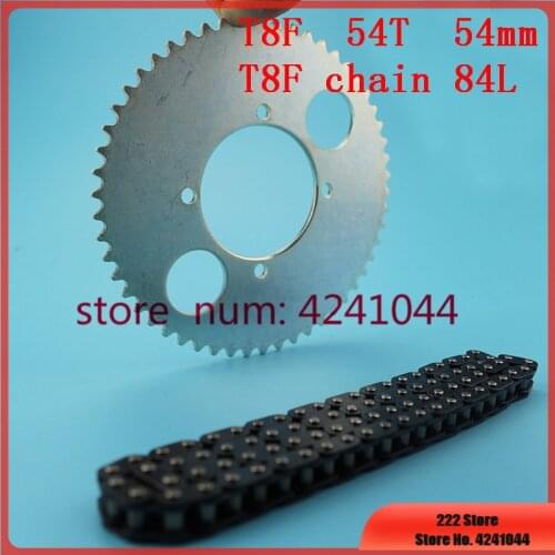 47cc 49cc T8F chain 84 Links and 54T teeth 54mm Chain plate sprocket for mini moto atv quad 2 stroke engine parts accessories