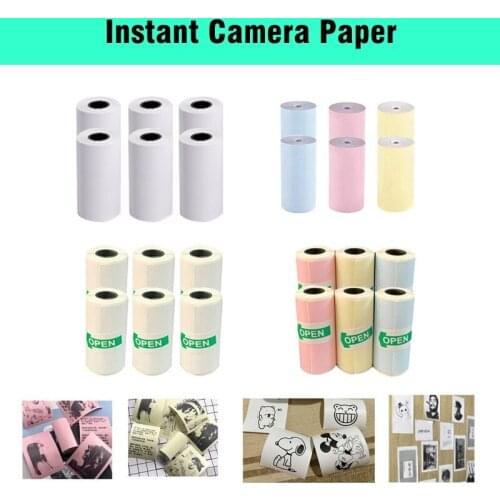 Kids Instant Thermal Photo Color Sticker Paper For Children Instant Camera Printer Outdoor Gift DIY Sticker 57x27mm 3/9Rolls