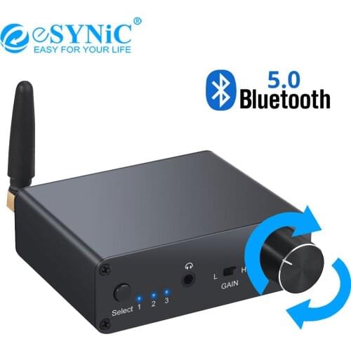 ESYNiC 192k Bluetooth-compatible DAC Converter Digital To Analog Converter 3.5mm Audio Adapter With Headphone Amp Support APT-X