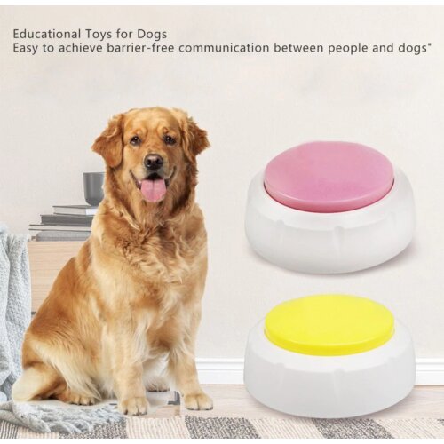 Pet Dog Speaking Vocal Button AC Can Record Light Blue Talking Pet Starter Set Dog Recording Button Dog Recording Button