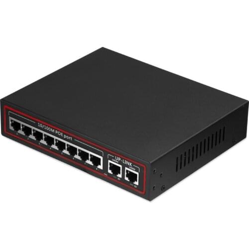 POE Switch 10/100MB 8 Port Network POE Switch + 2 Gigabit Ethernet Port Mini POE Switch For Dahua Camera