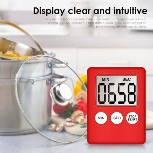 LCD Digital Kitchen Timer Super Thin Screen Cooking Count-Down Up Magnetic Clock Alarm Bar Accessories Home Sleeping Sport Tools