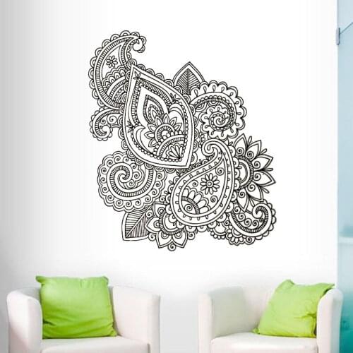 Mandalas Lotus Wall Sticker Mehndi Home Decor Yoga Ornament Indian Buddha OM Symnol Decal Art Sticker Lotus Flower Living Room