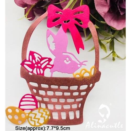 Metal Cutting Dies Easter Bunny Basket Die Cut Scrapbooking Paper craft album Handmade Card Punch Die Cut Art Cutter Alinacutle