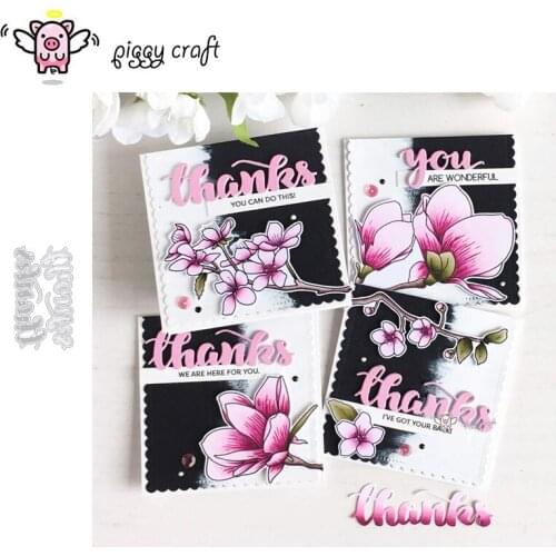 Piggy Craft metal cutting dies cut die mold Thanks letter decoration Scrapbook paper craft knife mould blade punch stencils dies