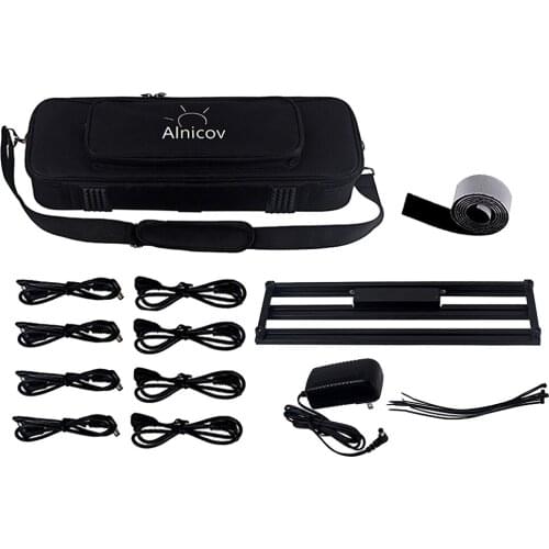 MagiDeal Metal Effect Pedal Bracket In Guitar Effect Board Bag W/ Power Plug Kit