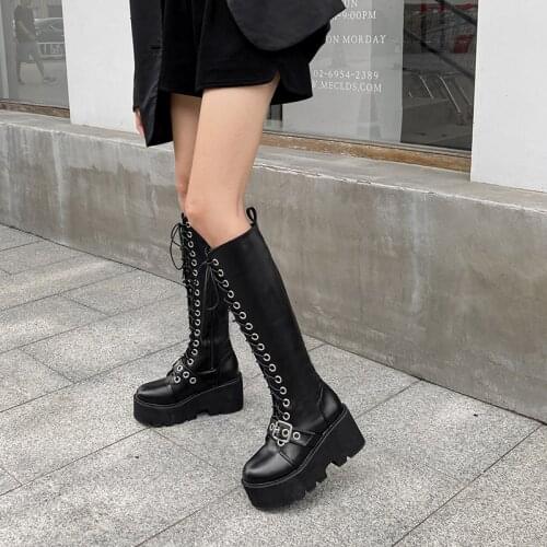 Fashionable Knee High boots Women Winter boots Warm Thick heels Motorcycle boots Botas altas para mujer long Womens boots LJB265