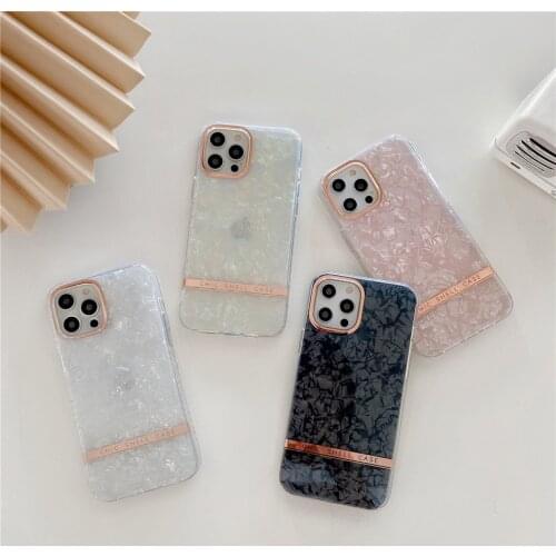Fashion Diamond Drem Shell Bling Phone Case for iPhone 11 12 Pro XS MAX XR X 7 8 Plus SE2020 Glitter Crystal Soft TPU Back Cover