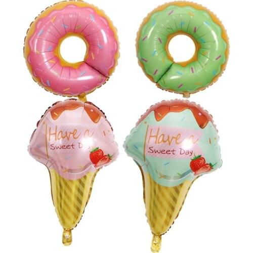 Ice Cream Doughnut Helium Foil Balloon Summper Party Happy Birthday Party Decoration Wedding Baby Shower Air Balls