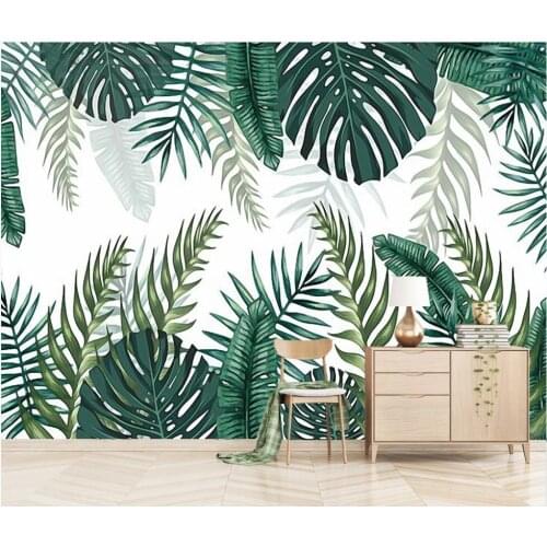 XUE SU Large-scale custom mural wallpaper Nordic Southeast Asia tropical rain forest background wall high-grade materials