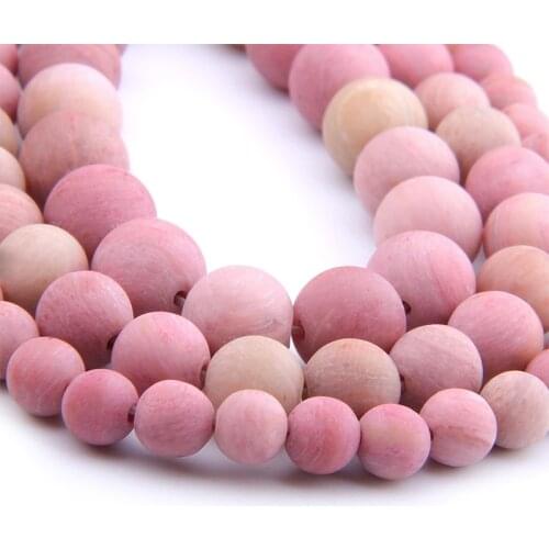 Natural matte pink Rhodochrosite Rhodonite Stone beads pink Round spacer Loose Beads 4-12MM For Jewelry Making Bracelet handmade