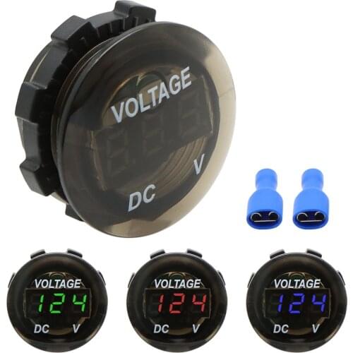 Nuoxintr Black Motorcycle Car DC 12V LED Panel Digital Voltage Volt Meter Display Voltmeter