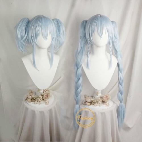 PA15 Girls Frontline Cosplay Long Blue Wig Role Play Heat Resistant Synthetic Hair Carnival Halloween Party + Free Wig Cap