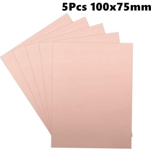 5Pcs 100x75mm Double-Sided Copper Clad Laminate PCB Circuit Board FR4 1.5mm Thickness DIY Prototyping PCB Board