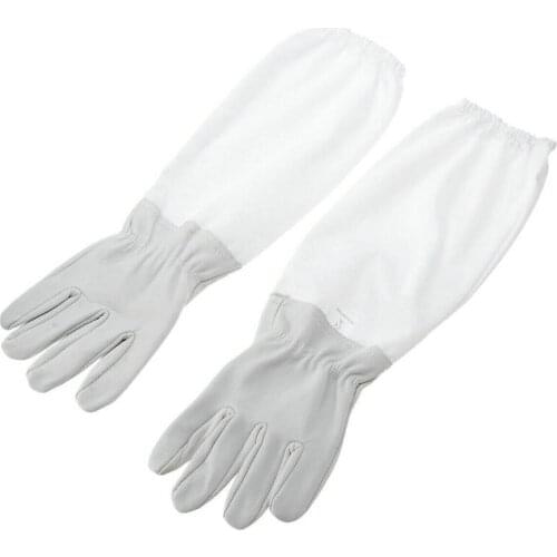 1 Pair Goatskin Protective Beekeeping Gloves Bee Keeping & Vented Long Sleeves XXL