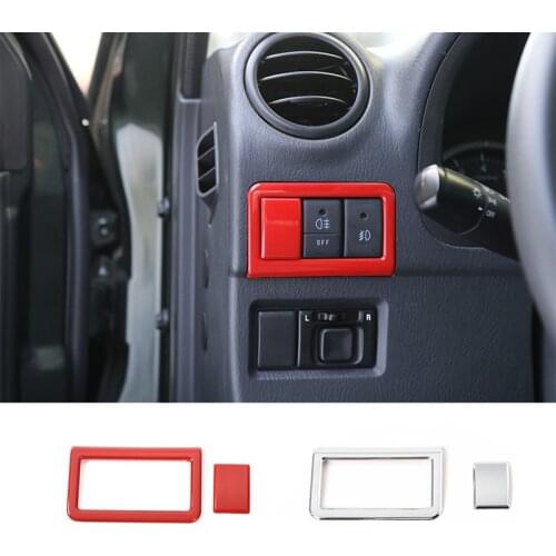 SHINEKA Front Rear Fog Light Switch Decoration Parking Lamp Button Ring Frame Cover Sticker Trim Decoration For Suzuki Jimny